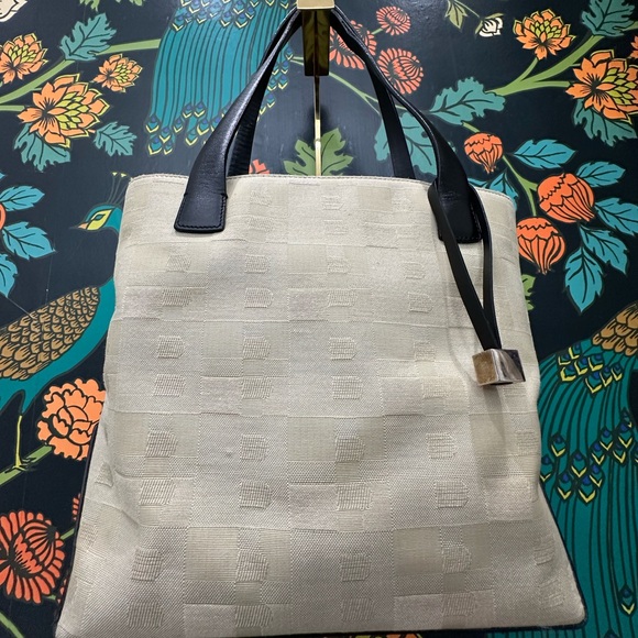 Bally Vintage Jacquard Logo Tote with Leather Trim – Made in Italy - Picture 6 of 15